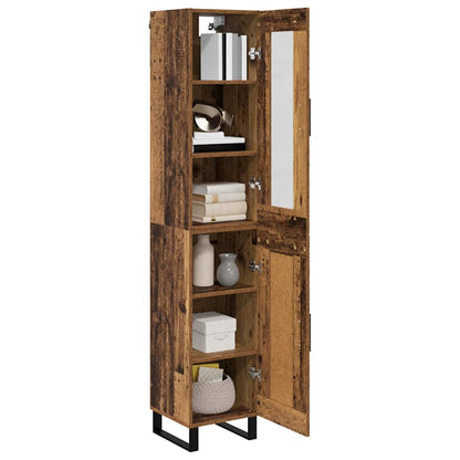 Highboard Altholz 69,5 x 34 x 180 cm Holzwerkstoff