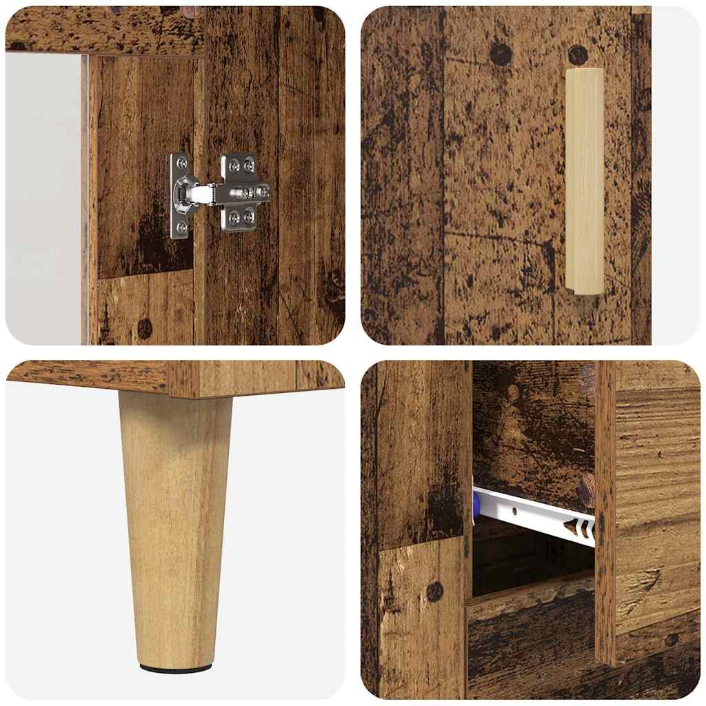 Hochboard Wandmontiert Altholz 69,5 x 34 x 180 cm Holzwerkstoff