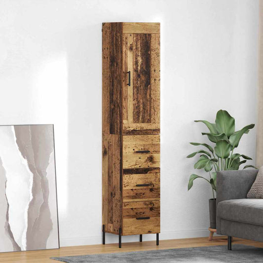 Highboard Altholz 34,5 x 34 x 180 cm Holzwerkstoff