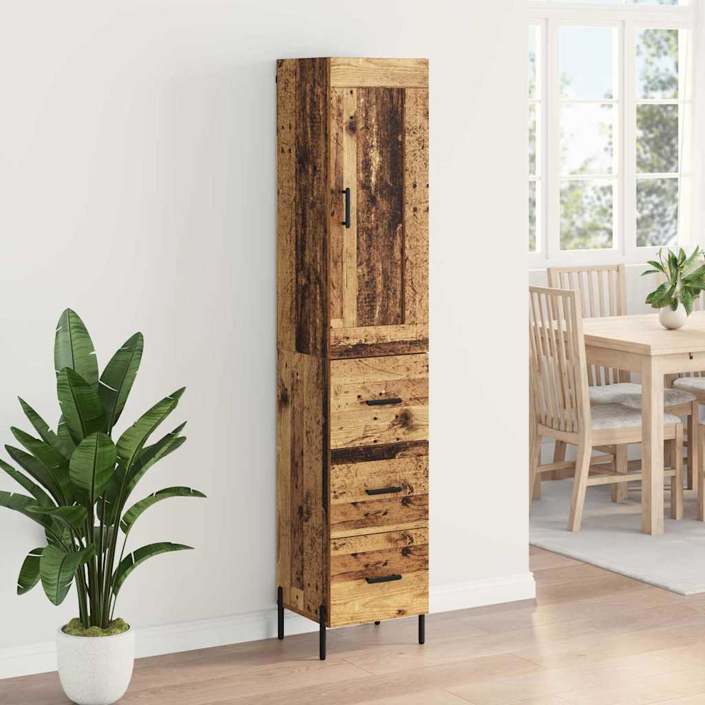 Highboard Altholz 34,5 x 34 x 180 cm Holzwerkstoff