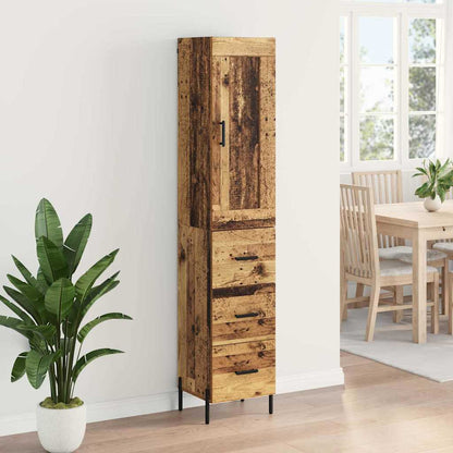 Highboard Altholz 34,5 x 34 x 180 cm Holzwerkstoff
