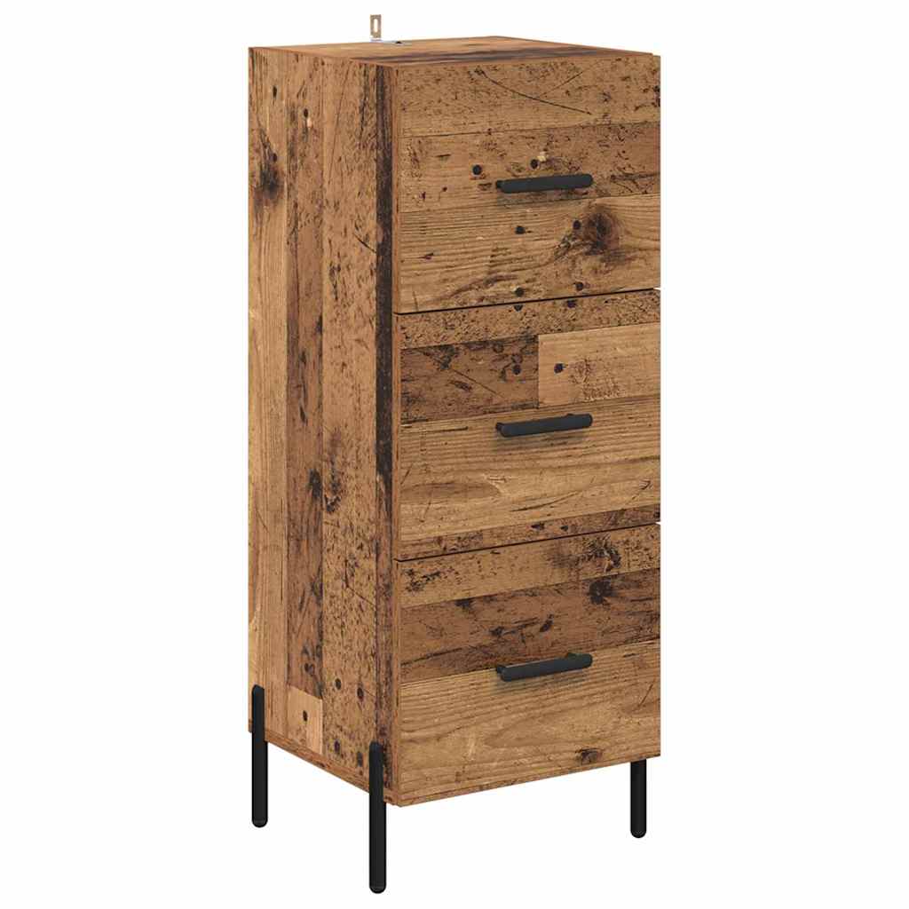 Highboard Altholz 34,5 x 34 x 180 cm Holzwerkstoff
