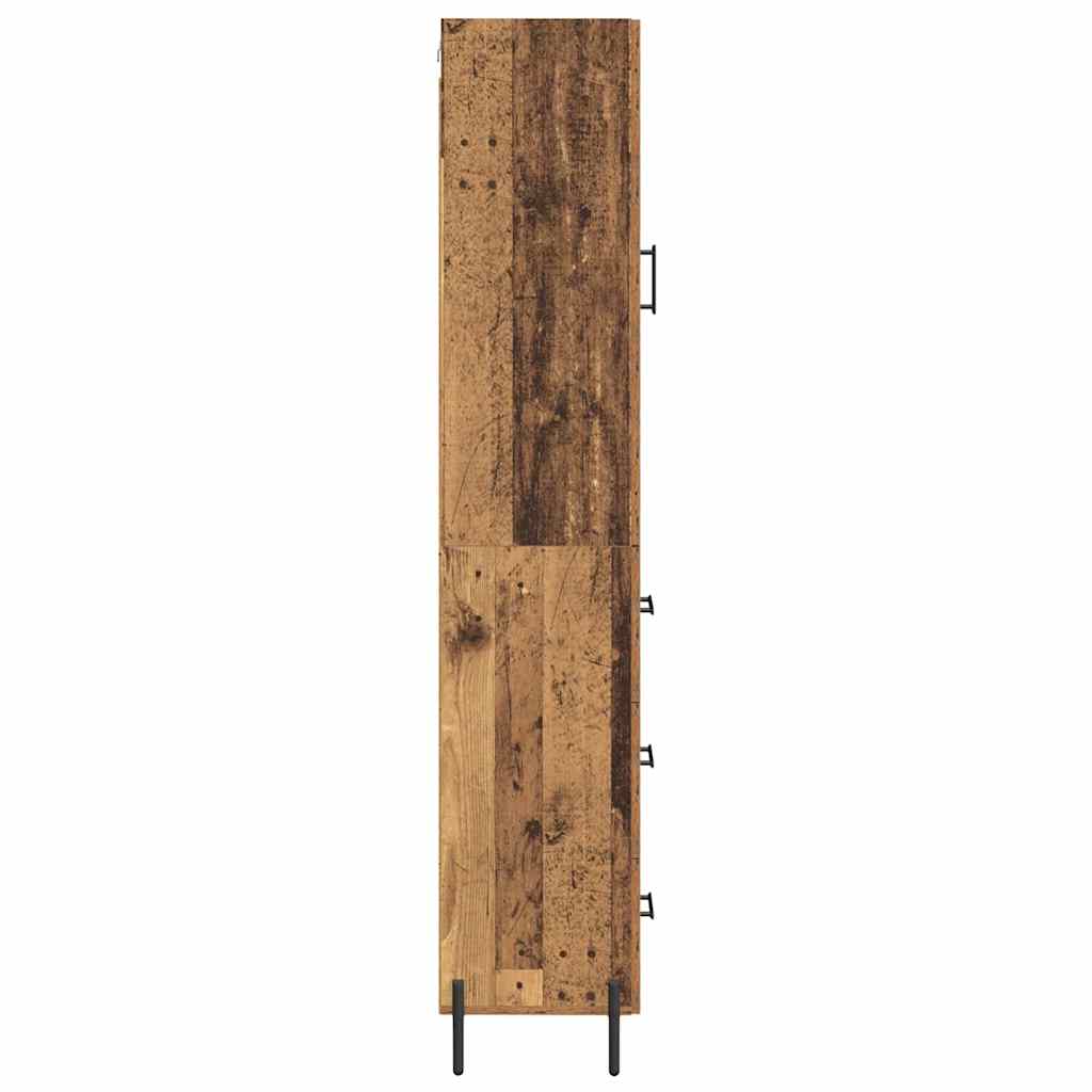 Highboard Altholz 34,5 x 34 x 180 cm Holzwerkstoff