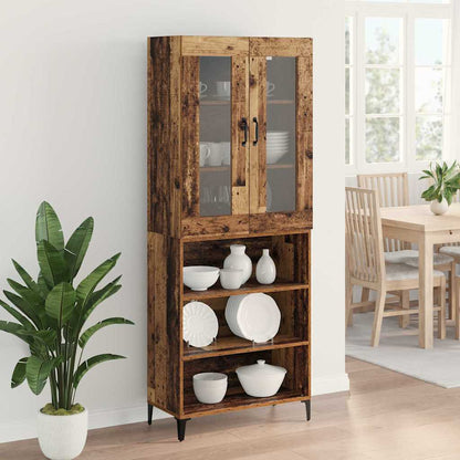Highboard Wandmontiert Altholz 69,5 x 34 x 180 cm Holzwerkstoff