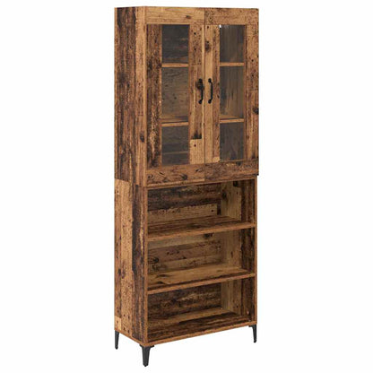 Highboard Wandmontiert Altholz 69,5 x 34 x 180 cm Holzwerkstoff