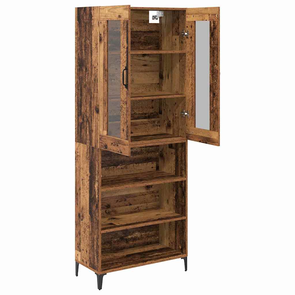 Highboard Wandmontiert Altholz 69,5 x 34 x 180 cm Holzwerkstoff