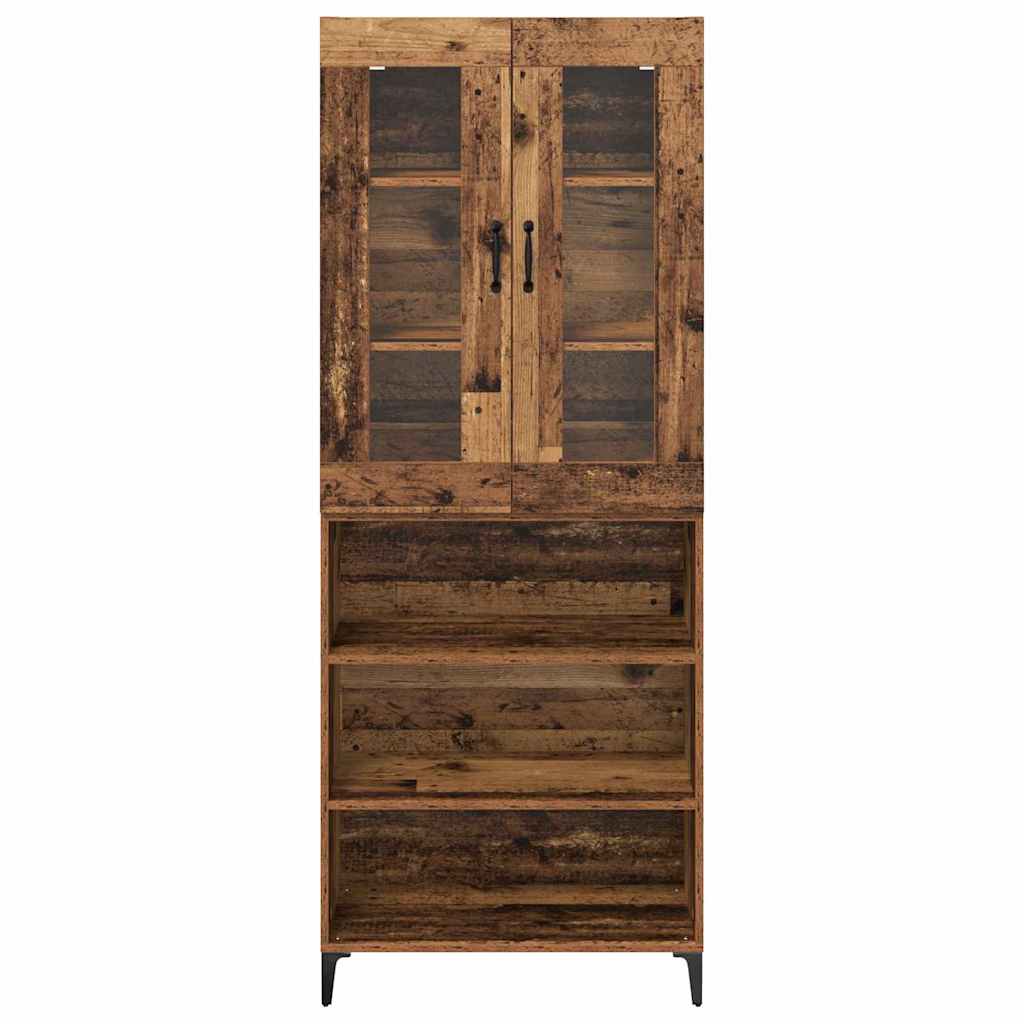 Highboard Wandmontiert Altholz 69,5 x 34 x 180 cm Holzwerkstoff