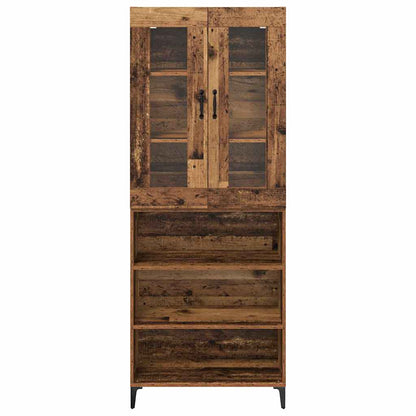 Highboard Wandmontiert Altholz 69,5 x 34 x 180 cm Holzwerkstoff