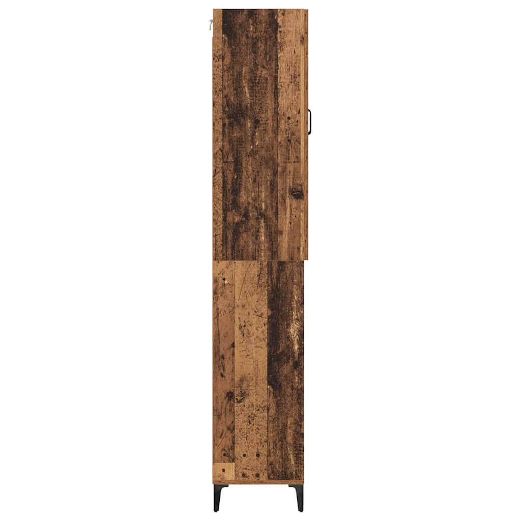 Highboard Wandmontiert Altholz 69,5 x 34 x 180 cm Holzwerkstoff