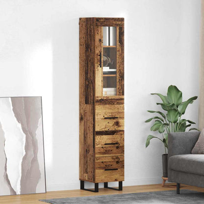 Highboard Altholz 69,5 x 34 x 180 cm Holzwerkstoff