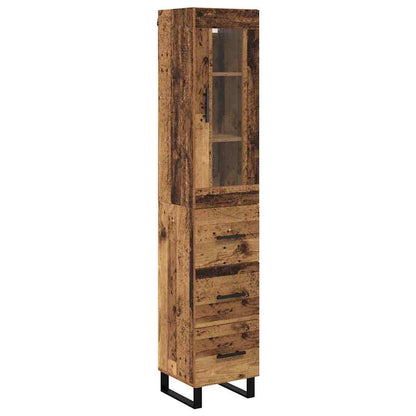 Highboard Altholz 69,5 x 34 x 180 cm Holzwerkstoff