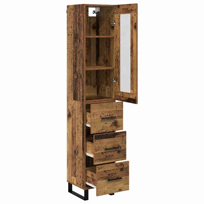 Highboard Altholz 69,5 x 34 x 180 cm Holzwerkstoff