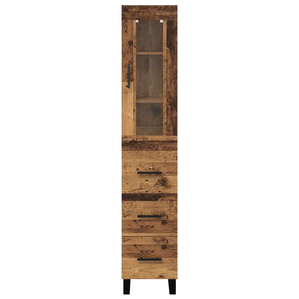 Highboard Altholz 69,5 x 34 x 180 cm Holzwerkstoff