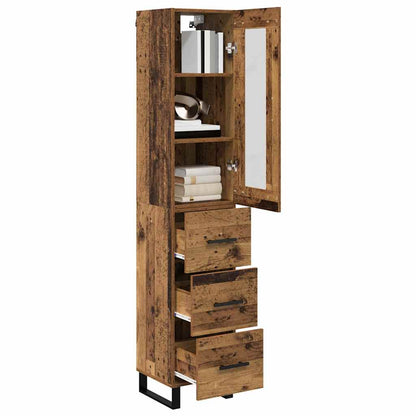 Highboard Altholz 69,5 x 34 x 180 cm Holzwerkstoff