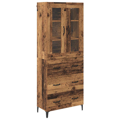Highboard Wandmontiert Altholz 69,5 x 34 x 180 cm Holzwerkstoff