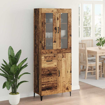 Highboard Wandmontiert Altholz 69,5 x 34 x 180 cm Holzwerkstoff
