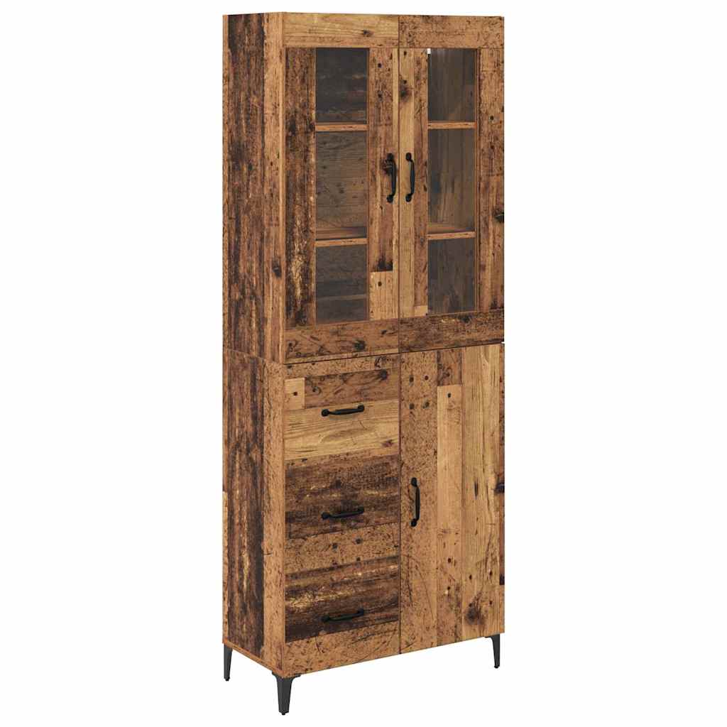 Highboard Wandmontiert Altholz 69,5 x 34 x 180 cm Holzwerkstoff