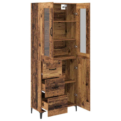 Highboard Wandmontiert Altholz 69,5 x 34 x 180 cm Holzwerkstoff