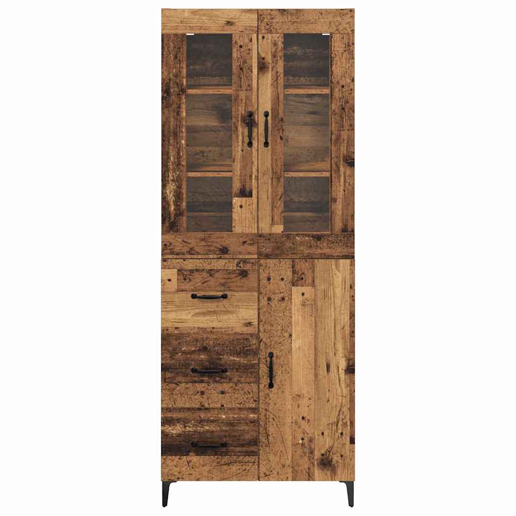 Highboard Wandmontiert Altholz 69,5 x 34 x 180 cm Holzwerkstoff