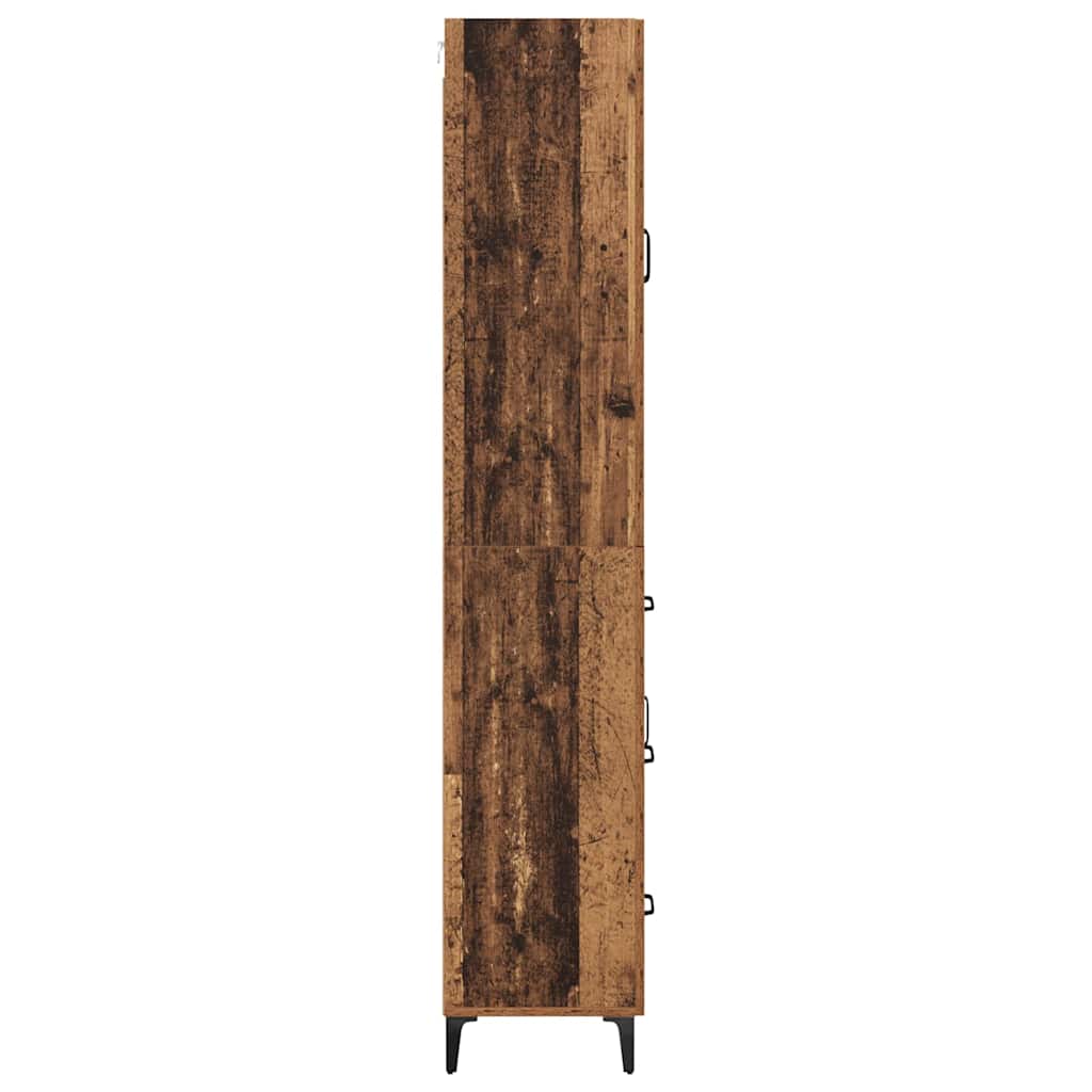 Highboard Wandmontiert Altholz 69,5 x 34 x 180 cm Holzwerkstoff
