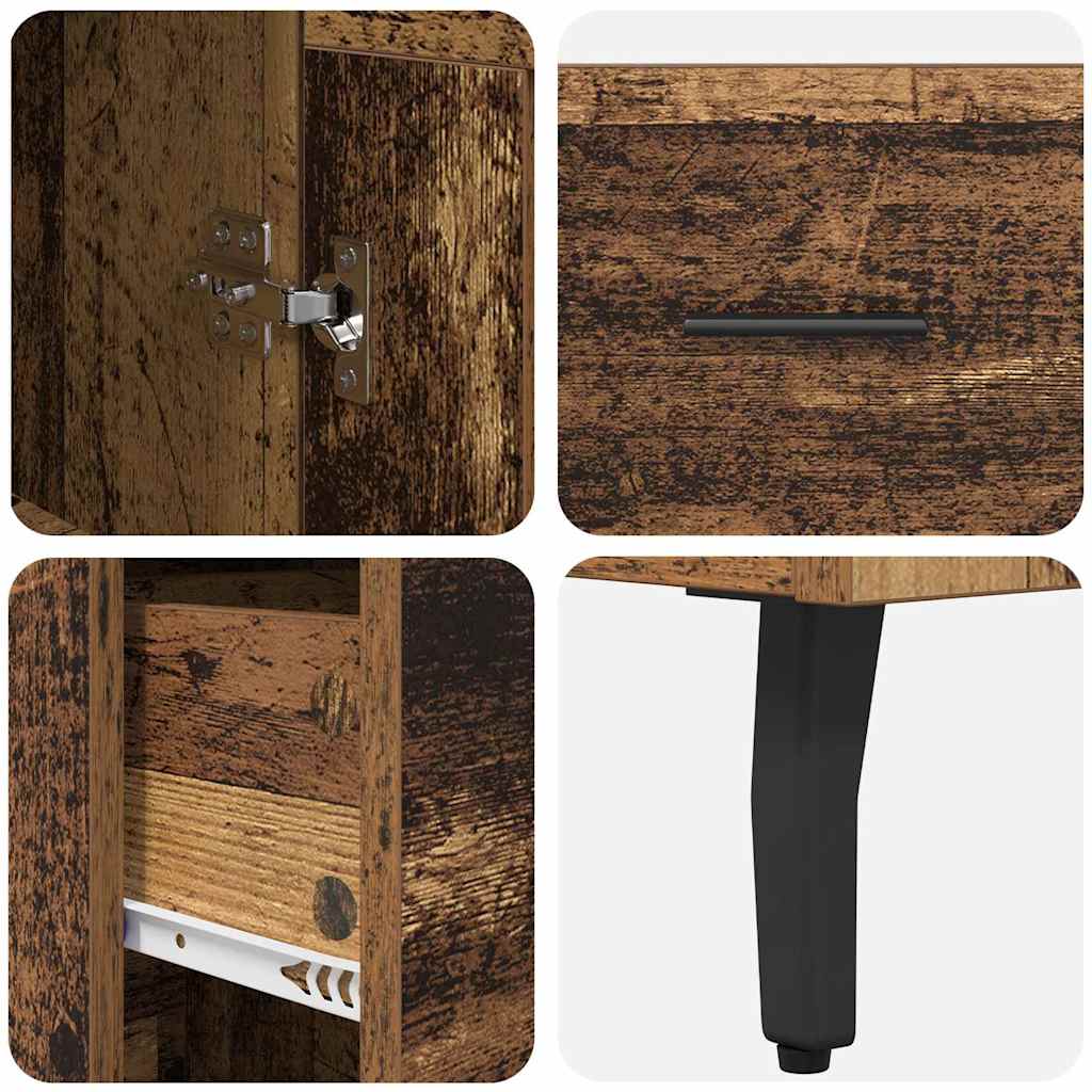 Highboard Altholz 34,5 x 34 x 180 cm Holzwerkstoff