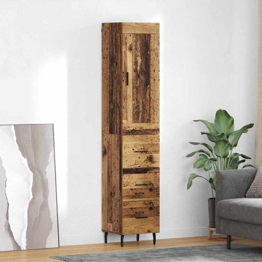 Highboard Altholz 34,5 x 34 x 180 cm Holzwerkstoff