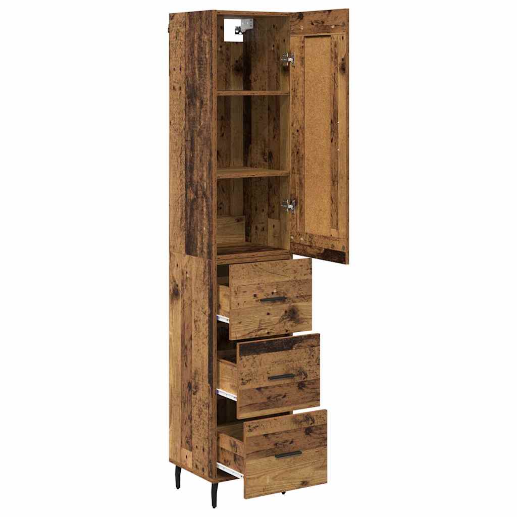 Highboard Altholz 34,5 x 34 x 180 cm Holzwerkstoff