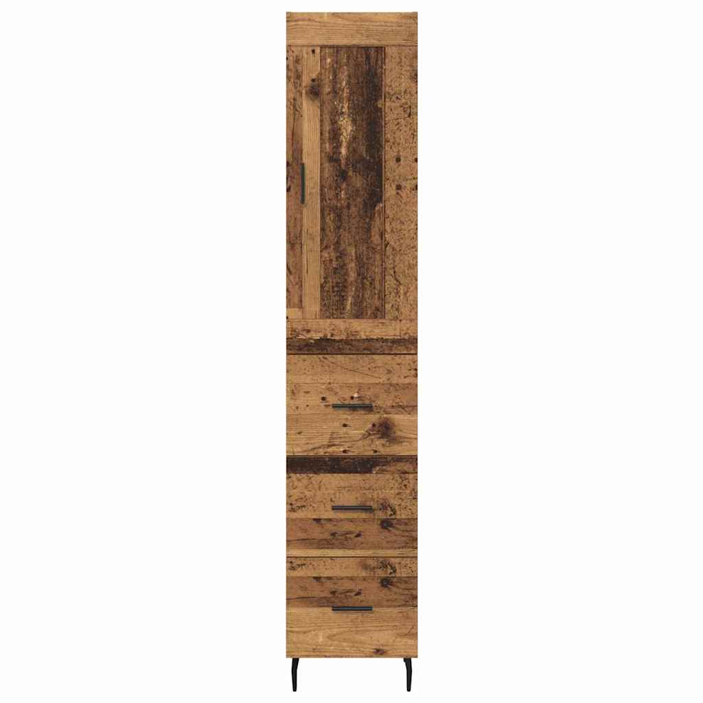 Highboard Altholz 34,5 x 34 x 180 cm Holzwerkstoff