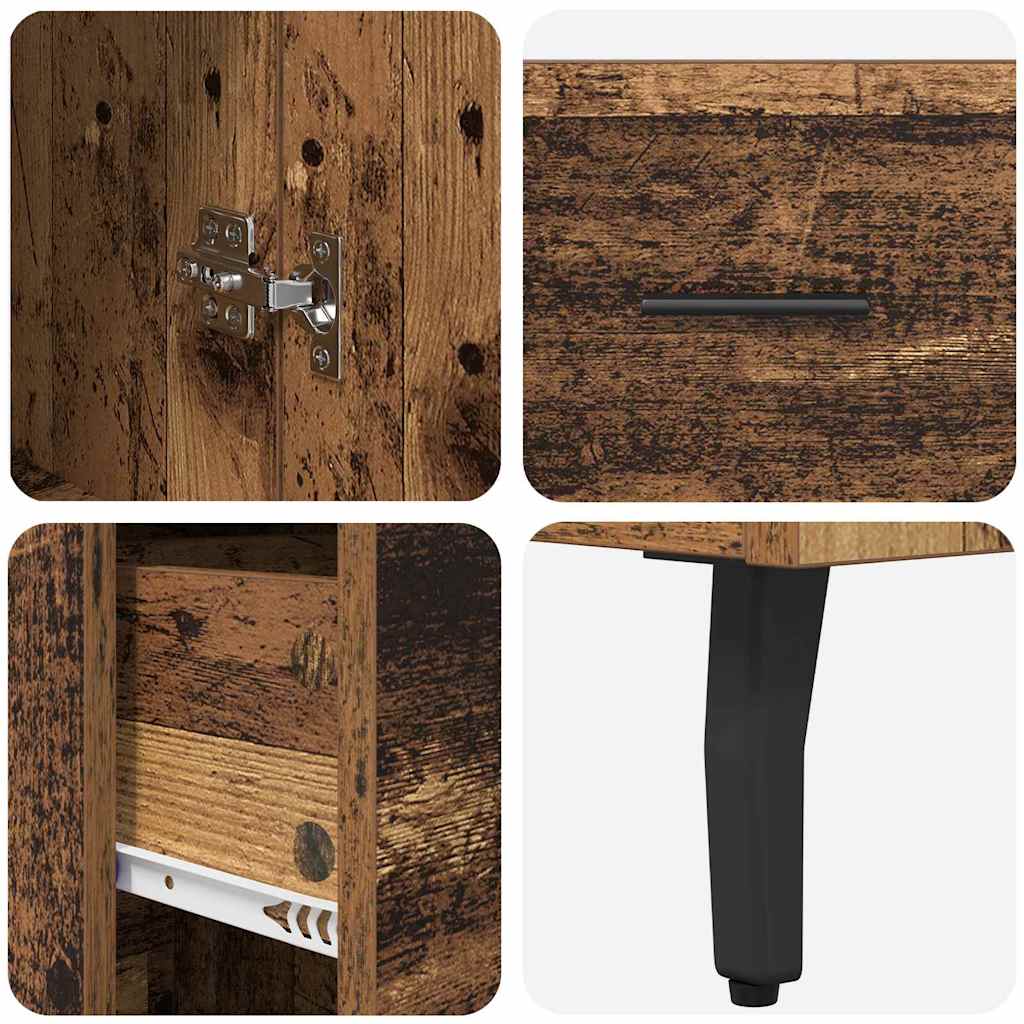 Highboard Altholz 34,5 x 34 x 180 cm Holzwerkstoff