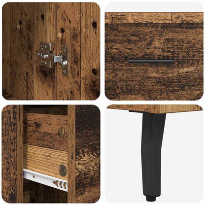 Highboard Altholz 34,5 x 34 x 180 cm Holzwerkstoff