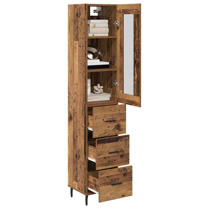 Highboard Altholz 34,5 x 34 x 180 cm Holzwerkstoff