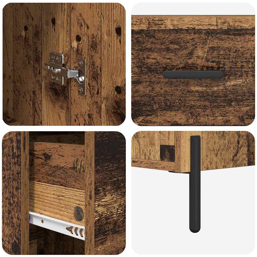 Highboard Altholz 34,5 x 34 x 180 cm Holzwerkstoff