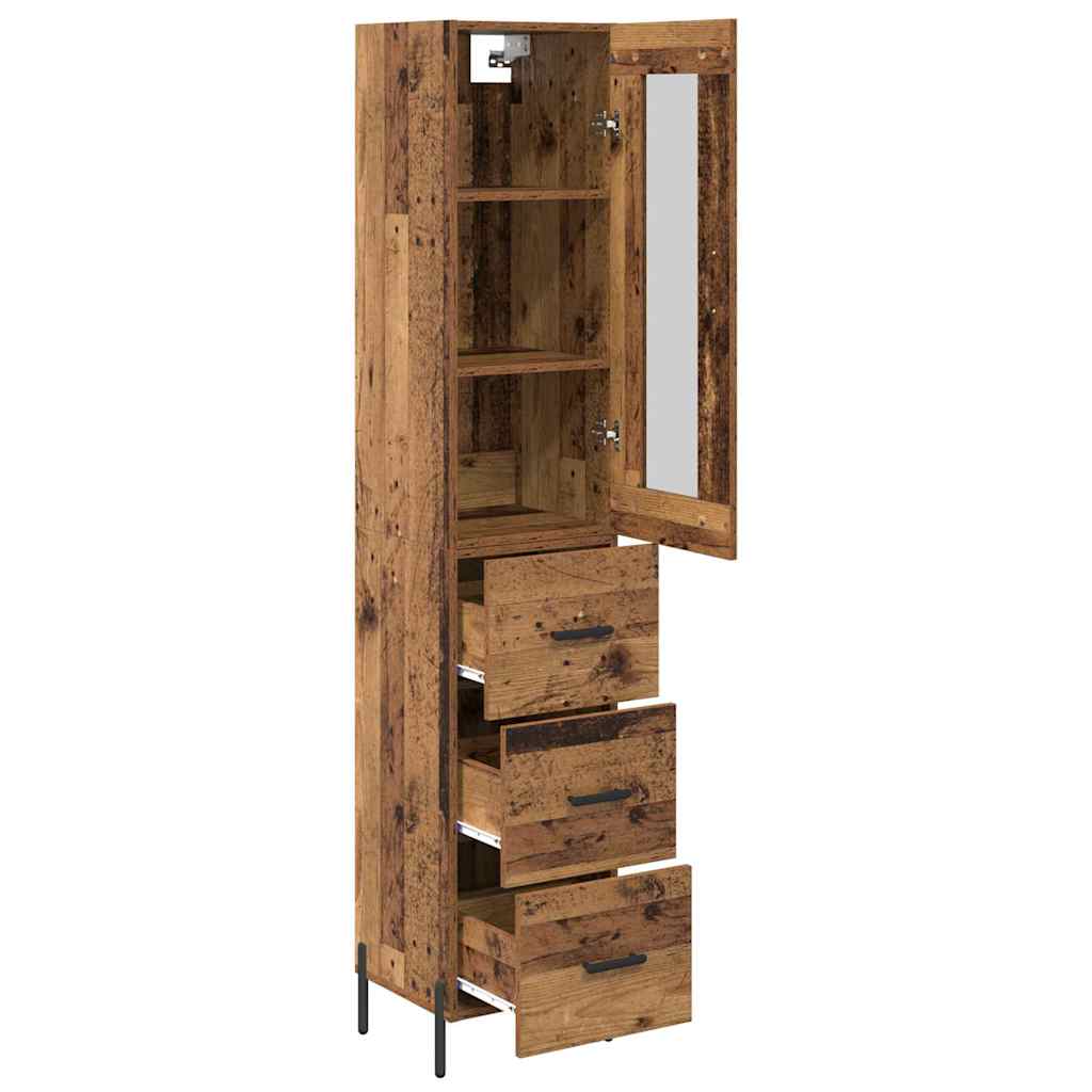 Highboard Altholz 34,5 x 34 x 180 cm Holzwerkstoff