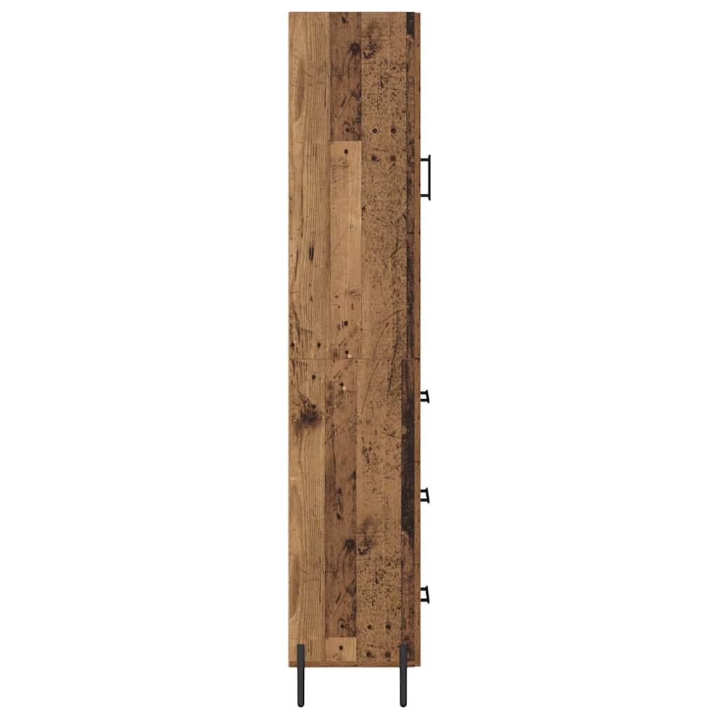 Highboard Altholz 34,5 x 34 x 180 cm Holzwerkstoff