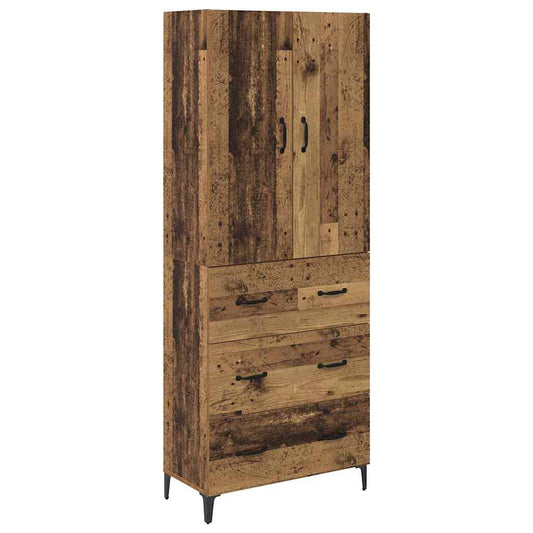 Highboard Wandmontiert Altholz 69,5 x 34 x 180 cm Holzwerkstoff