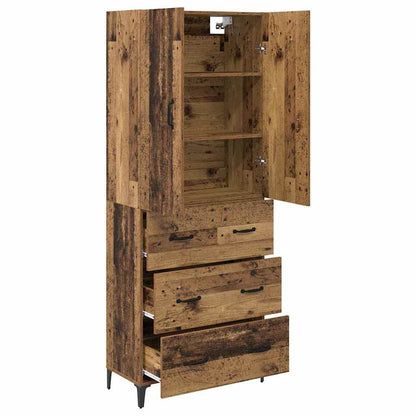 Highboard Wandmontiert Altholz 69,5 x 34 x 180 cm Holzwerkstoff