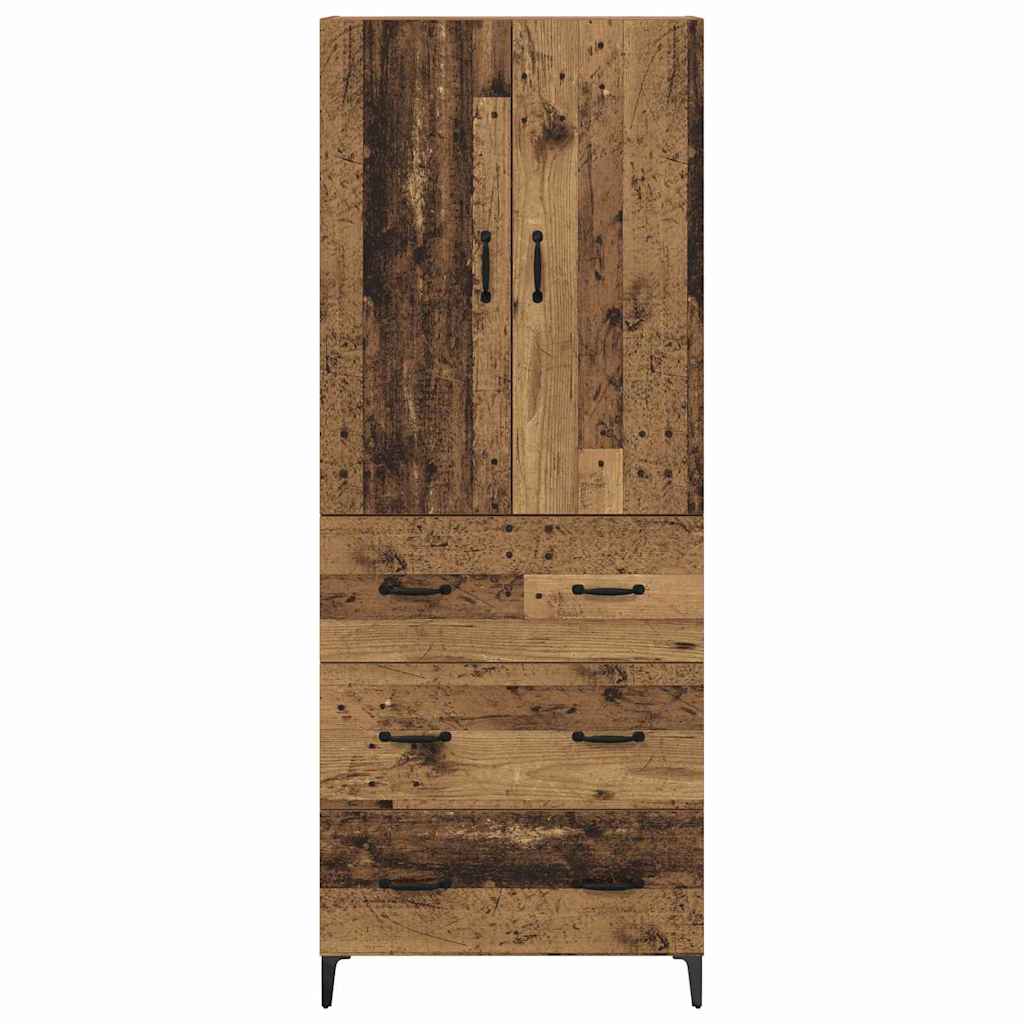 Highboard Wandmontiert Altholz 69,5 x 34 x 180 cm Holzwerkstoff