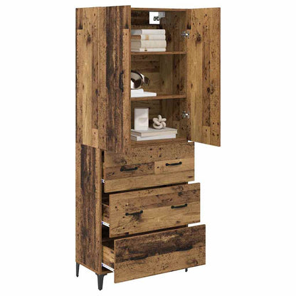 Highboard Wandmontiert Altholz 69,5 x 34 x 180 cm Holzwerkstoff