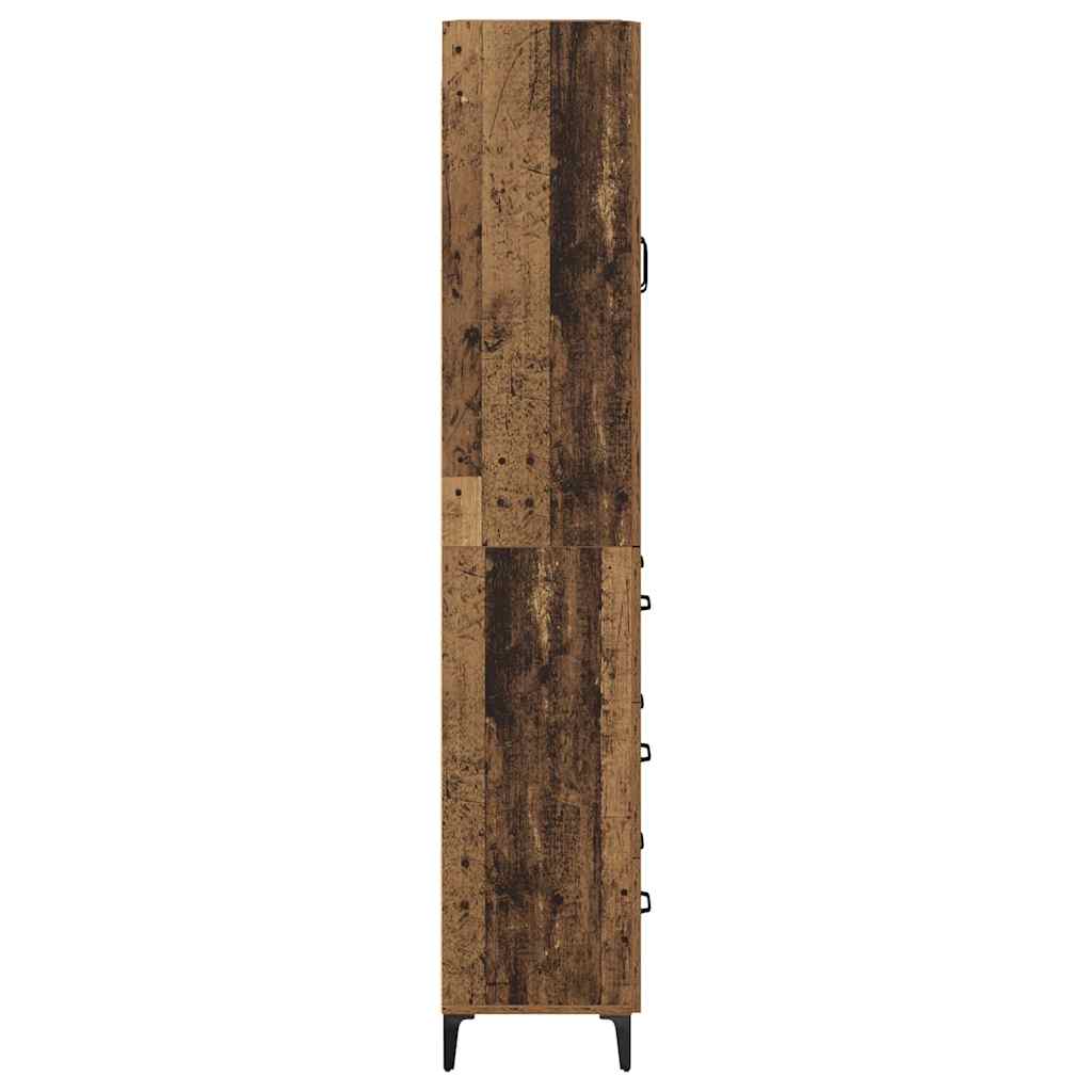 Highboard Wandmontiert Altholz 69,5 x 34 x 180 cm Holzwerkstoff