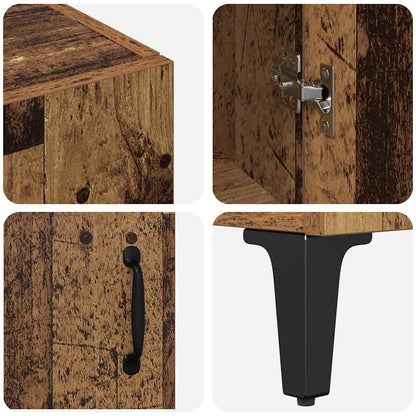 Highboard Wandmontiert Altholz 69,5 x 34 x 180 cm Holzwerkstoff