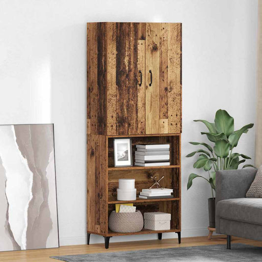 Highboard Wandmontiert Altholz 69,5 x 34 x 180 cm Holzwerkstoff