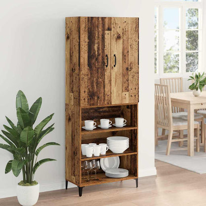 Highboard Wandmontiert Altholz 69,5 x 34 x 180 cm Holzwerkstoff