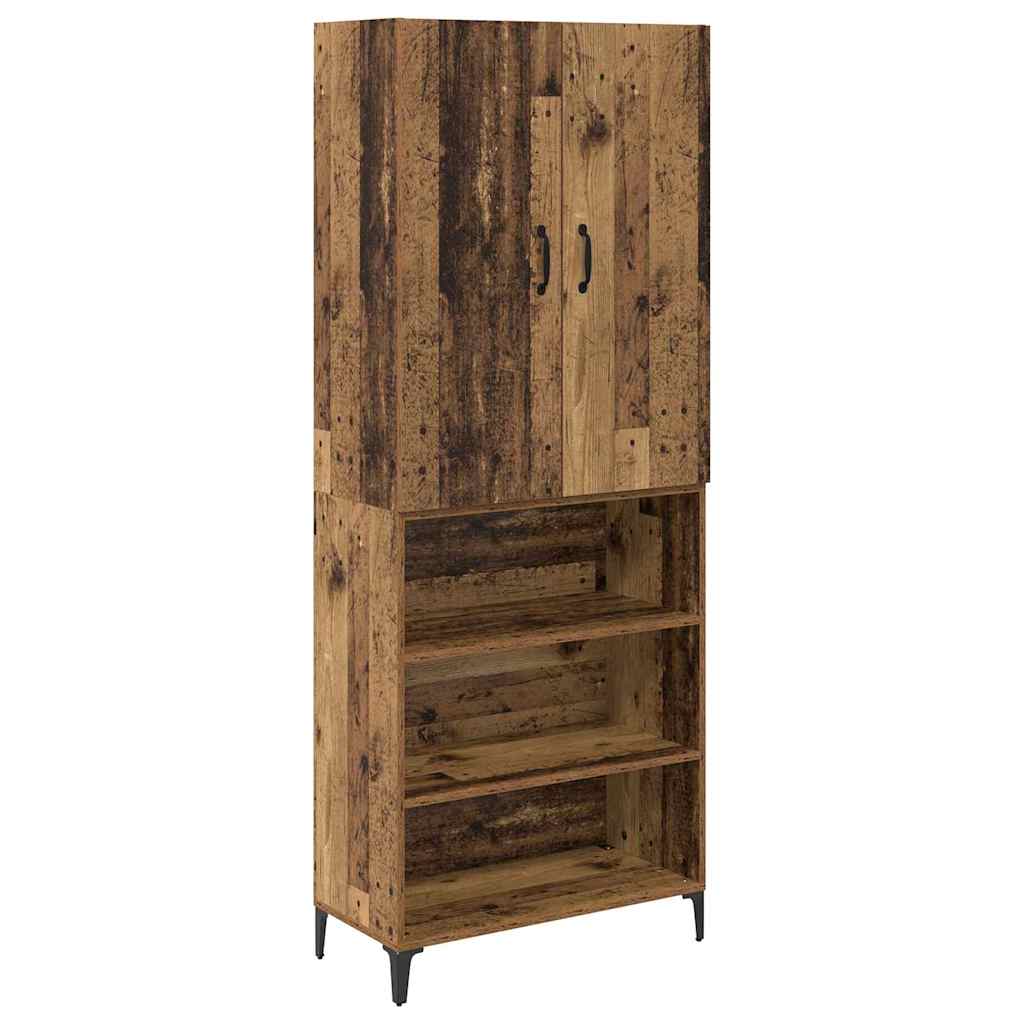 Highboard Wandmontiert Altholz 69,5 x 34 x 180 cm Holzwerkstoff