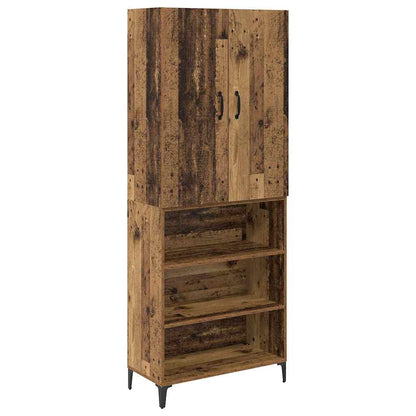 Highboard Wandmontiert Altholz 69,5 x 34 x 180 cm Holzwerkstoff