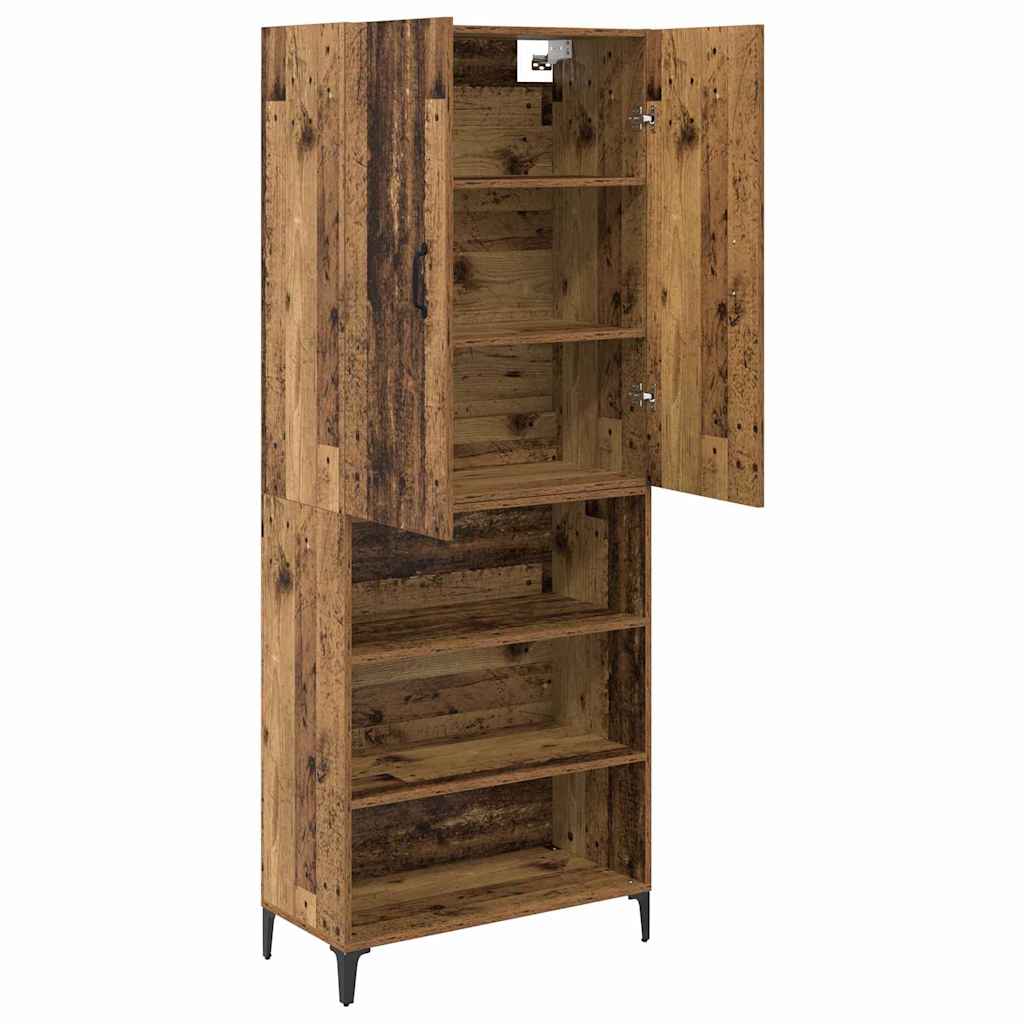 Highboard Wandmontiert Altholz 69,5 x 34 x 180 cm Holzwerkstoff