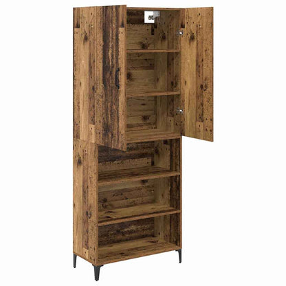 Highboard Wandmontiert Altholz 69,5 x 34 x 180 cm Holzwerkstoff