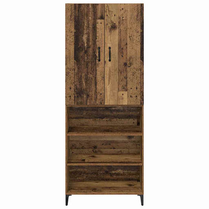 Highboard Wandmontiert Altholz 69,5 x 34 x 180 cm Holzwerkstoff