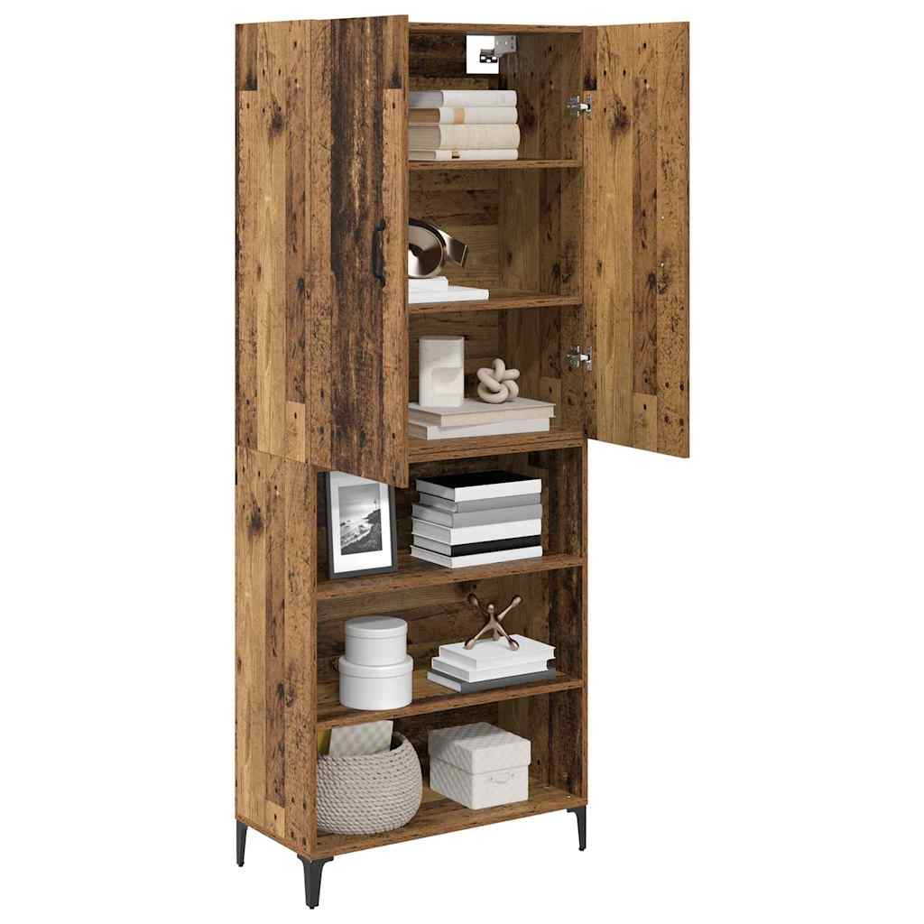 Highboard Wandmontiert Altholz 69,5 x 34 x 180 cm Holzwerkstoff