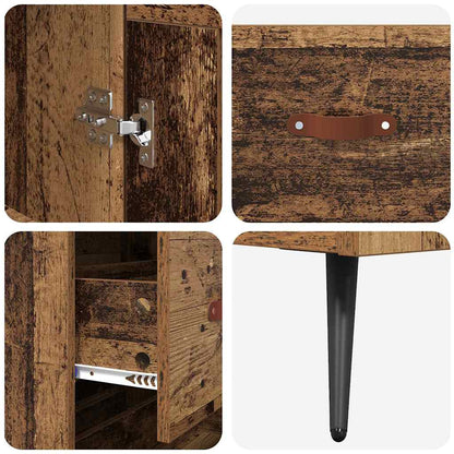 Highboard Altholz 69,5 x 34 x 180 cm Holzwerkstoff