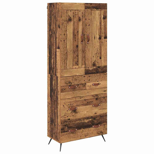 Highboard Altholz 69,5 x 34 x 180 cm Holzwerkstoff
